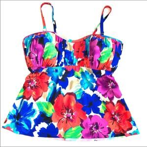 Swim Solutions Bust support Floral Print Top